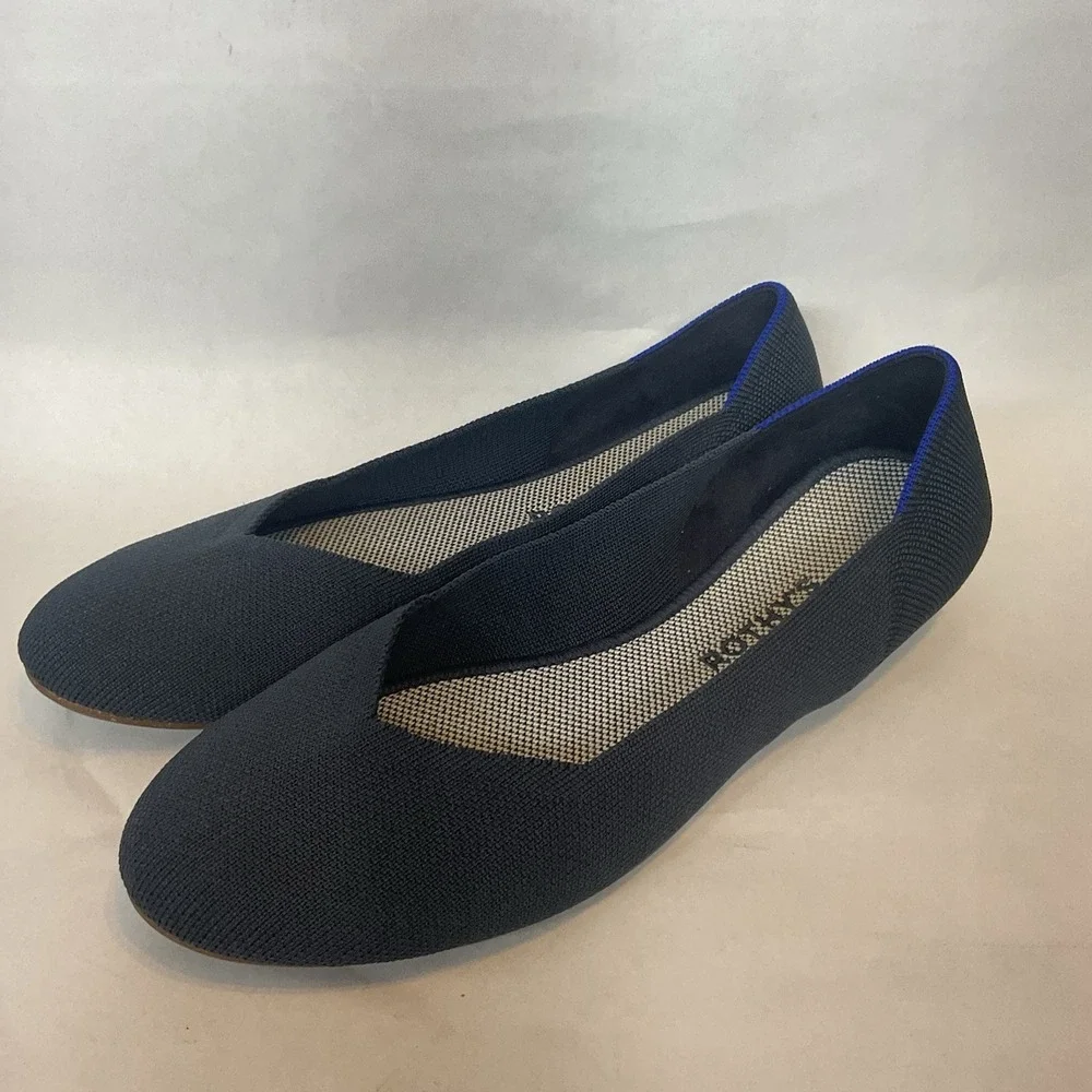 ROTHY'S Classic Smoke Blue Round Toe Ballet Flats US 9,5 Worn Once